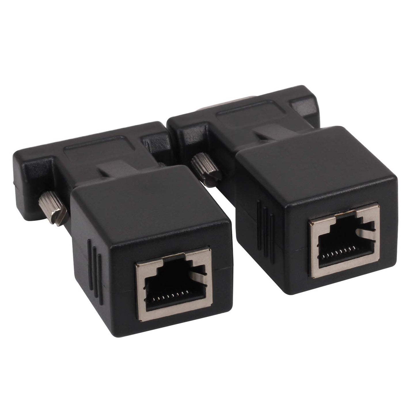 RJ45 to RS232 Adapter, Yeworth 1Pcs Male 1Pcs Female DB9 9-Pin Serial Port to RJ45 Female Network Cat5/6 LAN Ethernet Coupler Extender Adapter (1 Male