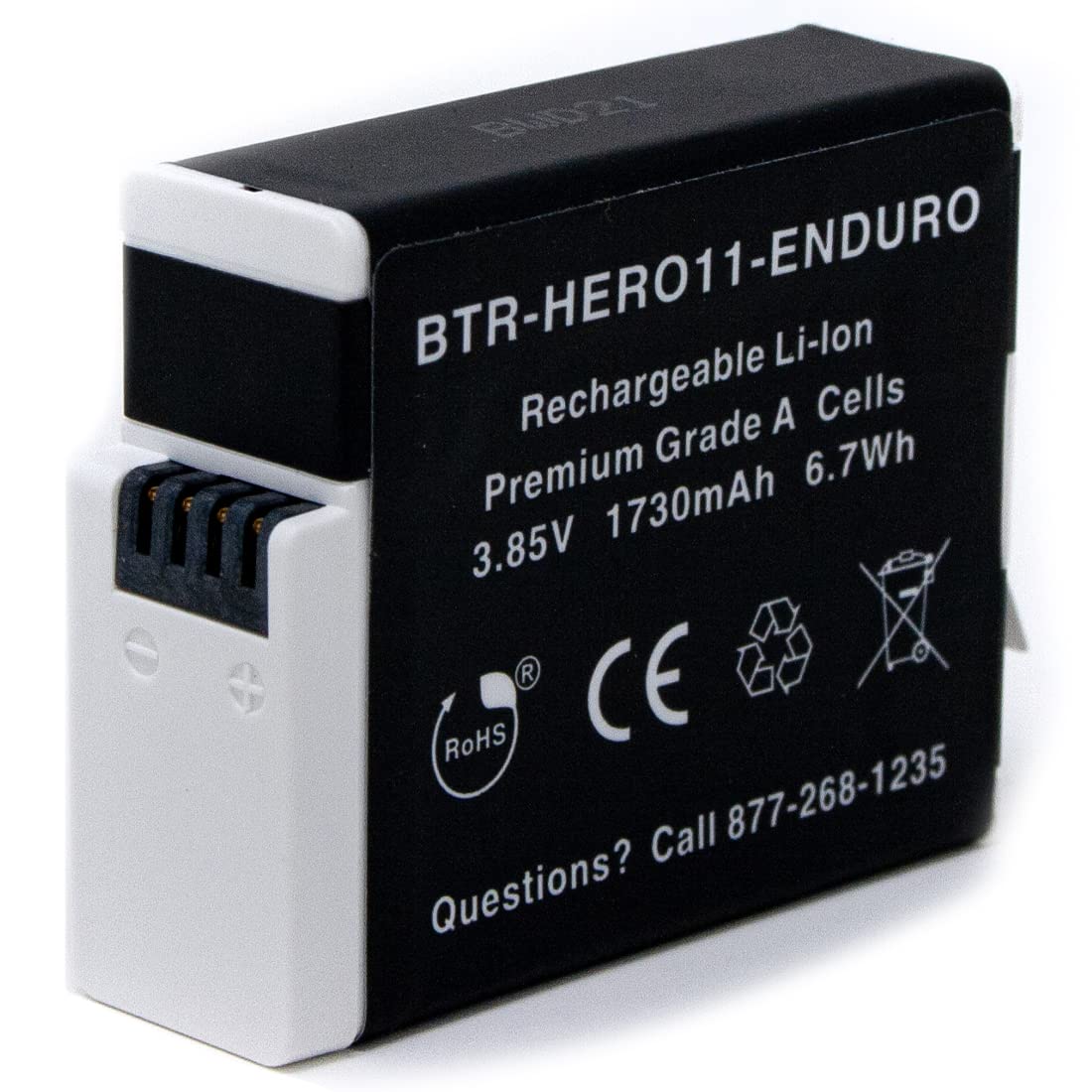 Wasabi Power Replacement for Enduro Battery (4-Pack) Compatible with Hero 12 Black, Hero 11 Black, Hero 10 Black, Hero 9 Black