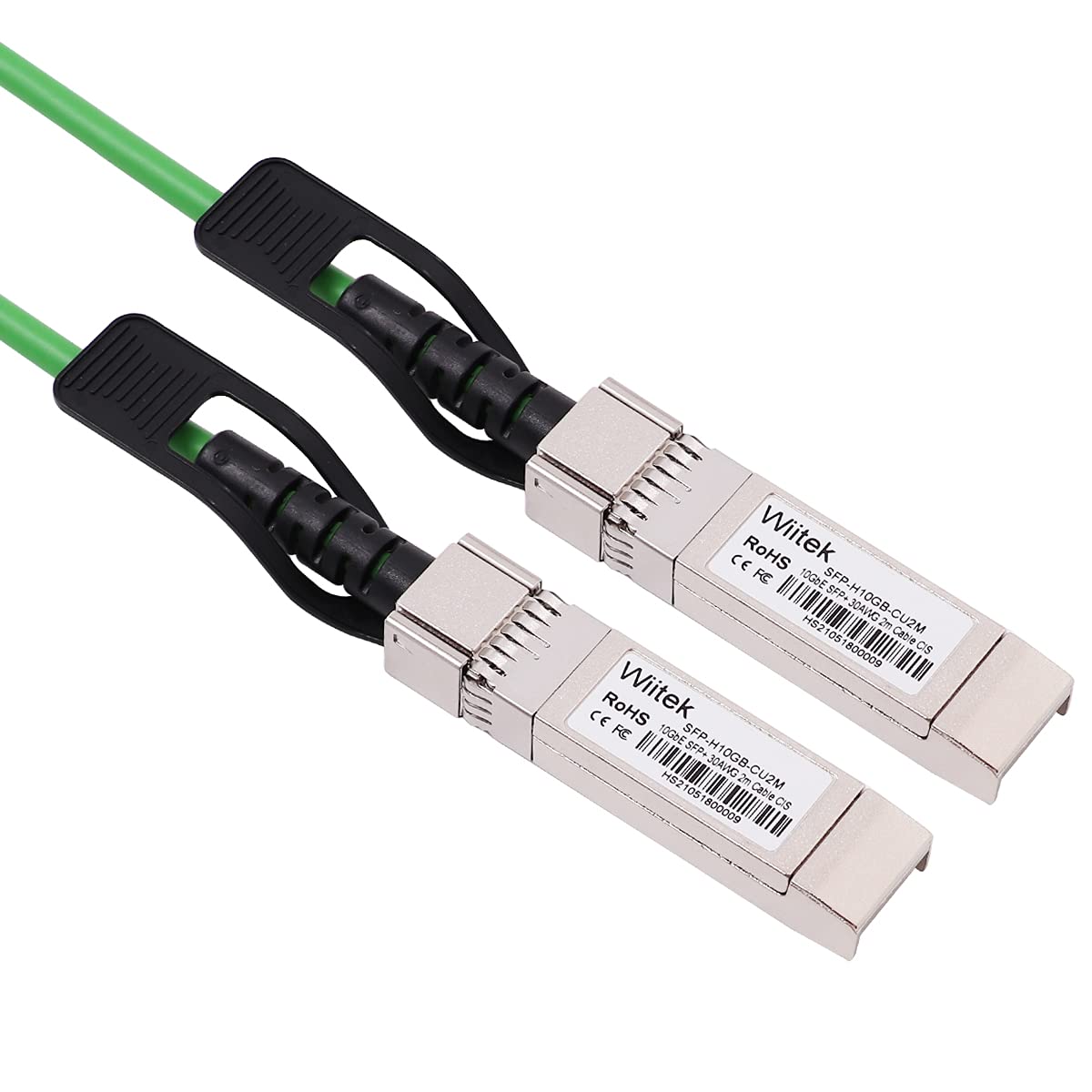 [Green Colored] 2m 10G SFP+ DAC Twinax Cable, 10Gbase-CU SFP+ Copper Cable, Compatible for Cisco SFP-H10GB-CU2M, Ubiquiti, Juniper, Mellanox