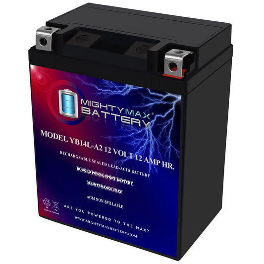Mighty Max Battery YB14L-A2 -12 Volt 12 AH, 210 CCA, Rechargeable Maintenance Free SLA AGM Motorcycle Battery