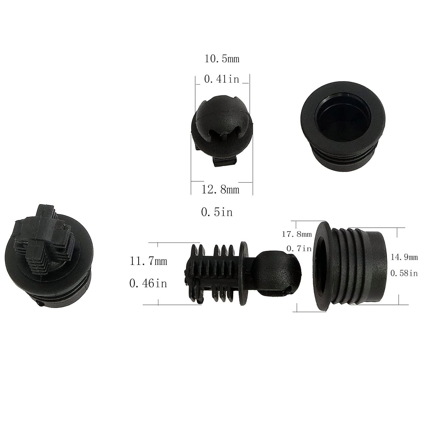 Longdex Speaker Grill Guide 24Pairs Black Plastic Ball and Socket Type Grill Guides Pegs Cloth Buckle Screws Speaker Parts Accessories