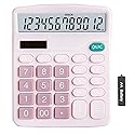 YOUHO Pink Office Desk Calculator, 12-bit Solar Battery Dual Power Standard Function Electronic Calculator with Large LCD Display (1PACK?Pink)