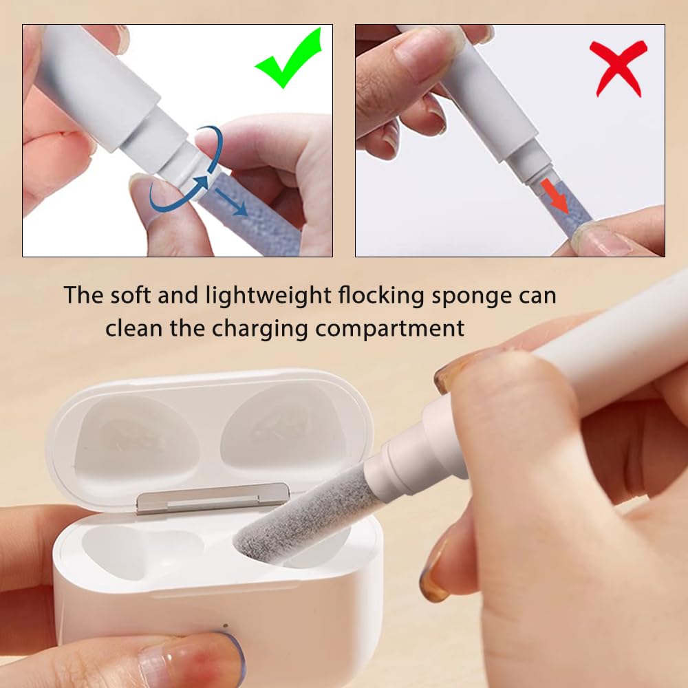 Cleaner Kit for Airpods,Earbuds Cleaning kit for Airpods Pro 1 2 3, Multi-Function Cleaning Tool with Brush for Wireless Earphones Bluetooth
