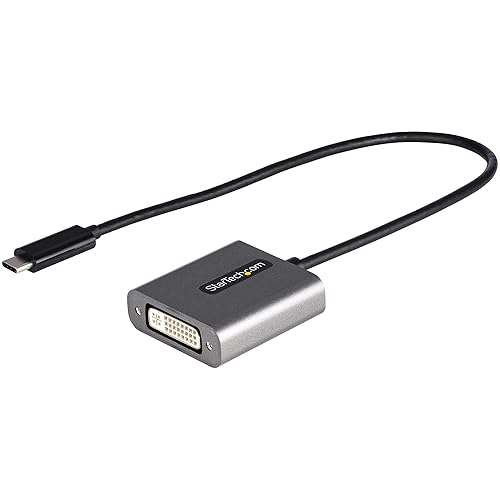 StarTech.com USB C to DVI Adapter - 1920x1200 USB Type C to DVI-D Display/Monitor Video Converter, USB-C Dongle, Thunderbolt 3 Compatible, 12"
