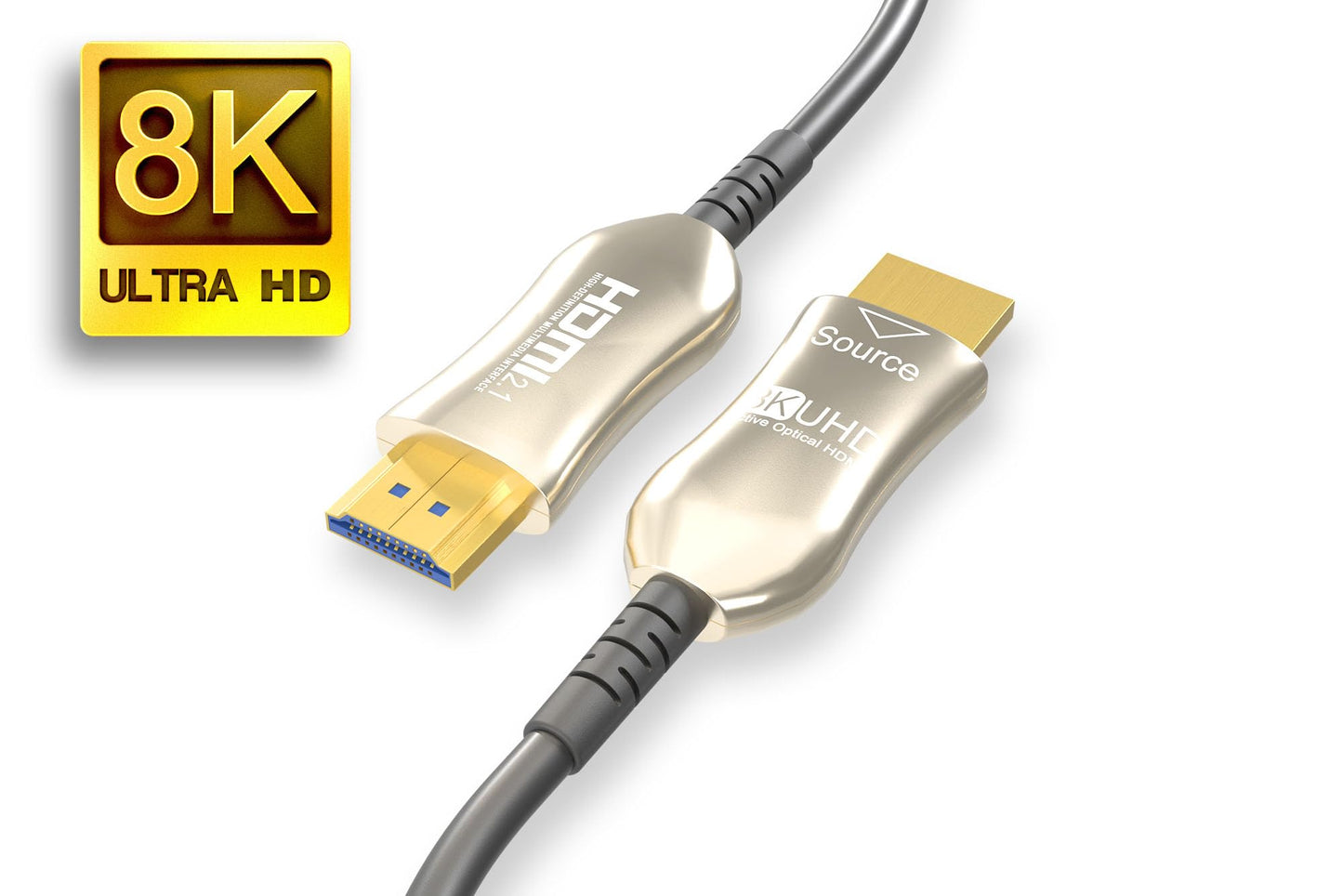 Cablelera 8K UHD CL3 HDMI Cable 2.1, Hybrid Active Optical Cable (AOC), 48Gbps Ultra Fast Long Distance Data Transmission, eARC, HDCP, NVIDIA, AMD