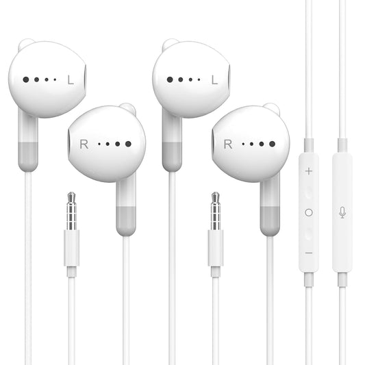 Fidioto 2Pack Wired Earbuds with Microphone, 4.0Ft Length Wired in-Ear Headphones, 3.5mm Jack Wired Earphones Compatible with Mobile Phones / MP3…