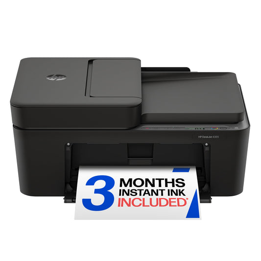 HP DeskJet 4355 Wireless All-in-One Color Inkjet Printer, Scanner, Copier, Best-for-Home, 3 Month Trial of Instant Ink Included, AI-Capable (AJ4Y0A)