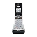 AT&T TL86003 Accessory Cordless Handset, Silver/Black | Requires AT&T TL86103 to Operate