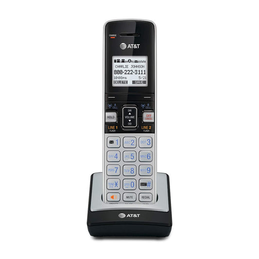 AT&T TL86003 Accessory Cordless Handset, Silver/Black | Requires AT&T TL86103 to Operate