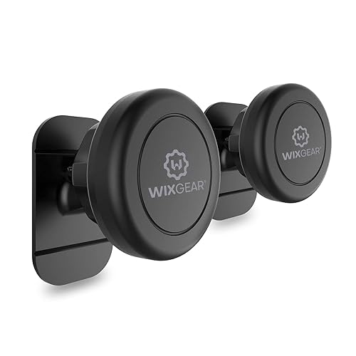 WixGear Magnetic Car Mount [2-Pack] - Universal Stick-On Dashboard Magnetic Phone Holder for Car, Strong Magnet Mount for Cell Phones & Mini Tablets