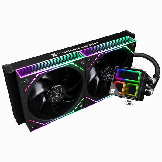 Thermalrlght Frozen Infinity 240 Black CPU Aio Cooler,TL-M12*2 PWM Fans,Computer CPU Water Cooler,ARGB Infinity Mirror,240 CPU Liquid