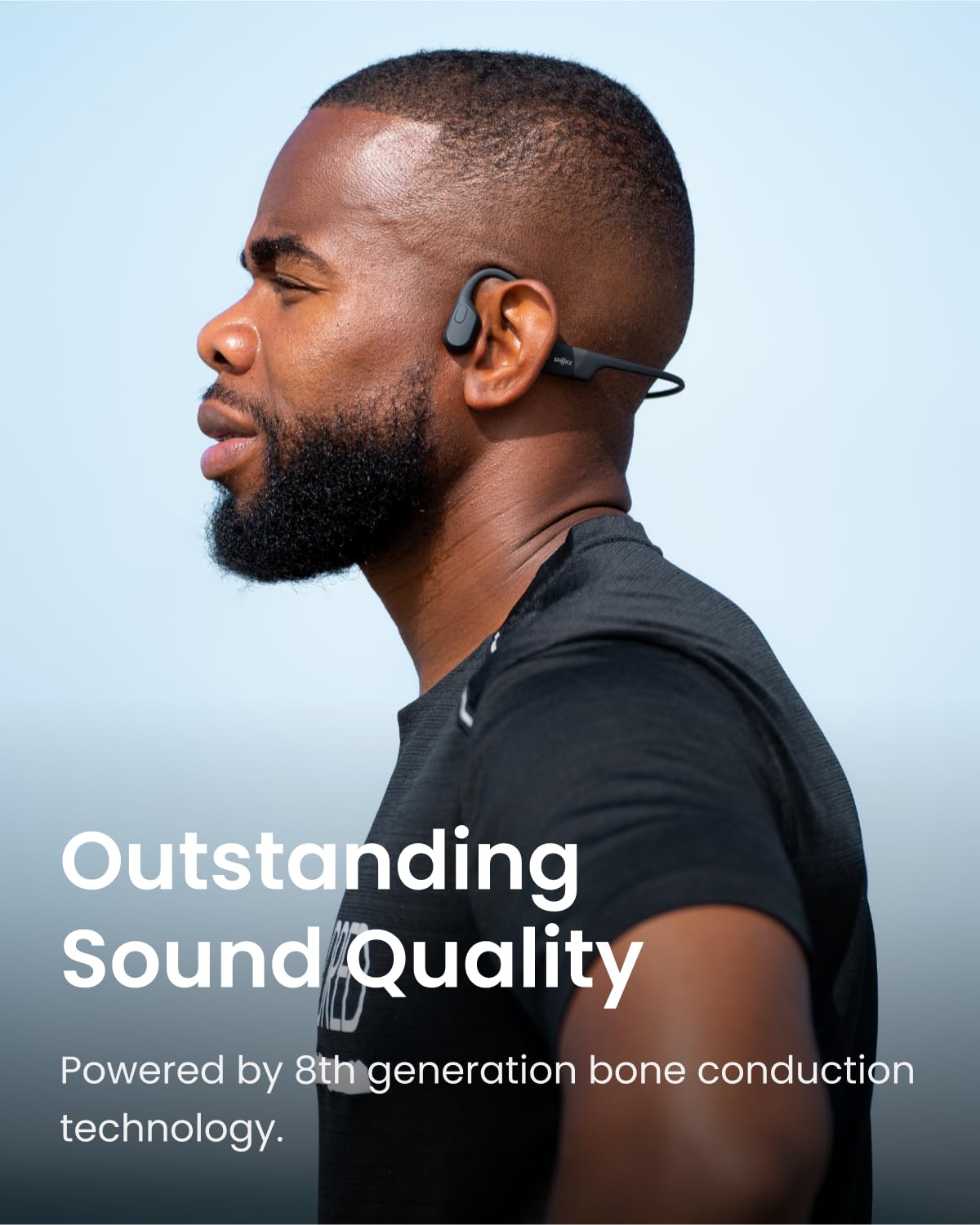 SHOKZ OpenRun - Open-Ear Bluetooth Bone Conduction Sport Headphones (Renewed)