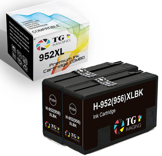 TG Imaging Compatible Toner Cartridge Replacement for 952XL 952 High Yield for Office Jet 7740 8720 7720 8710 7720 Inkjet Printer (2xBlack)