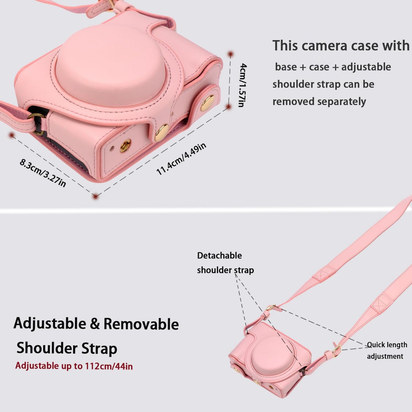 Bowan ZV1 Camera Case - Vintage PU Leather Camera Case for Sony ZV1 ZV-1 DSLR Camera Protective Leather Camera Case Bag with Camera Shoulder Strap
