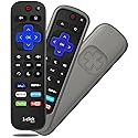 [w/Cover] 1-clicktech New Remote for Roku TV w/6 Customizable HotKeys, for TCL Hisense Onn Sharp Sanyo Hitachi Element Insignia Westinghouse Magnavox