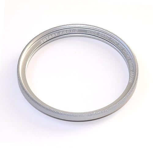 Fotasy 49mm Silver Ultra Slim UV Protection Lens Filter, Nano Coatings MRC Multi Resistant Coating Oil Water Scratch, 16 Layers Multicoated 49mm UV