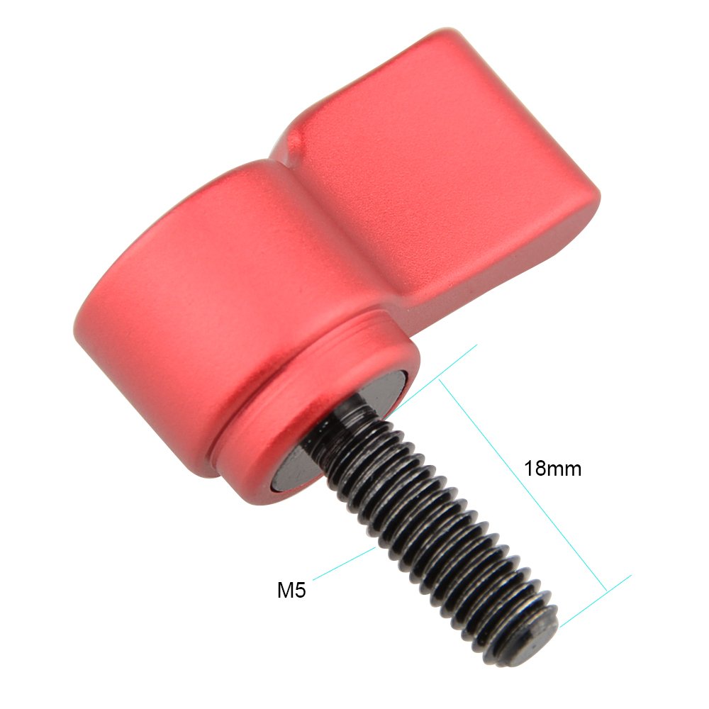 CAMVATE Knob Screw with M5 Male Threading Rotating Adjustable Thumb Lever Screw (Red,18mm Length) - 1510