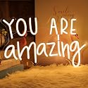 SYLHOME You Are Amazing LED Neon Light Sign 5V Girls Boys Bedroom Living Room Classroom Wall Decor Sign Hanging Smart Kid Birthday USB 16.9" X 10.6"