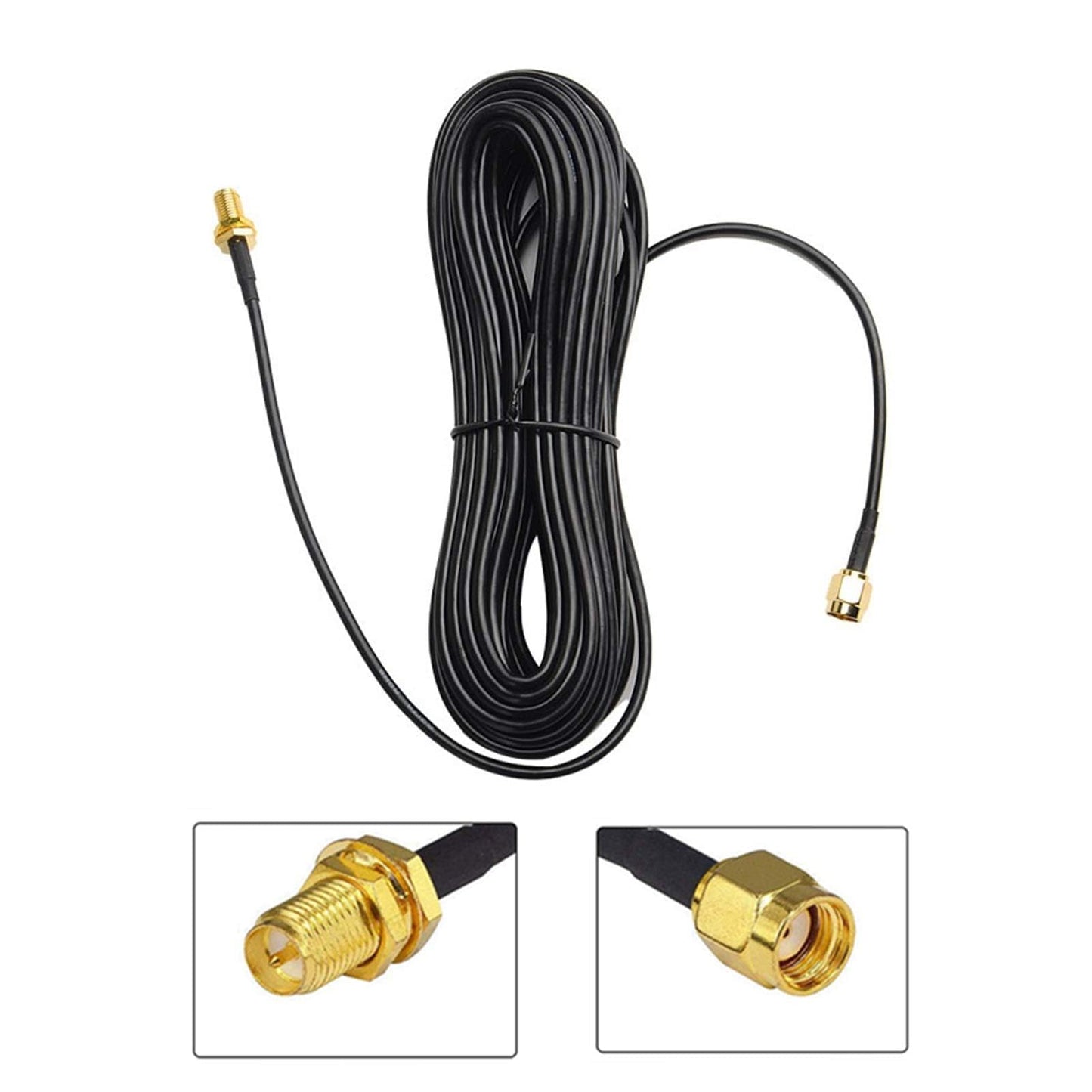 SaferCCTV 9M/30ft RP-SMA Antenna Extension Cable, Coaxial Extension Cable Male to Female Connector for LAN Router Bridge & Other External Equipment