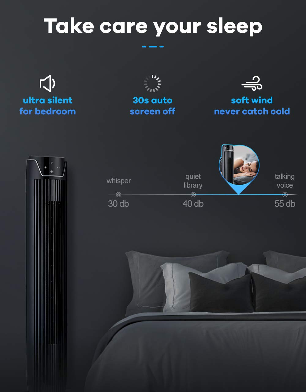 Tower Fan with Remote, 42 Inch Quiet & Powerful Oscillating Portable Fan with LED Display and Timer, Built-in Cooling 3 Modes and Speed Settings