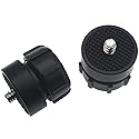 SYCZIOHU 17 MM Ball Head Bracket Connector with 1/4 Inch Screw for Phone Stand, Tripod and Camera Stand (2 PCS Black)