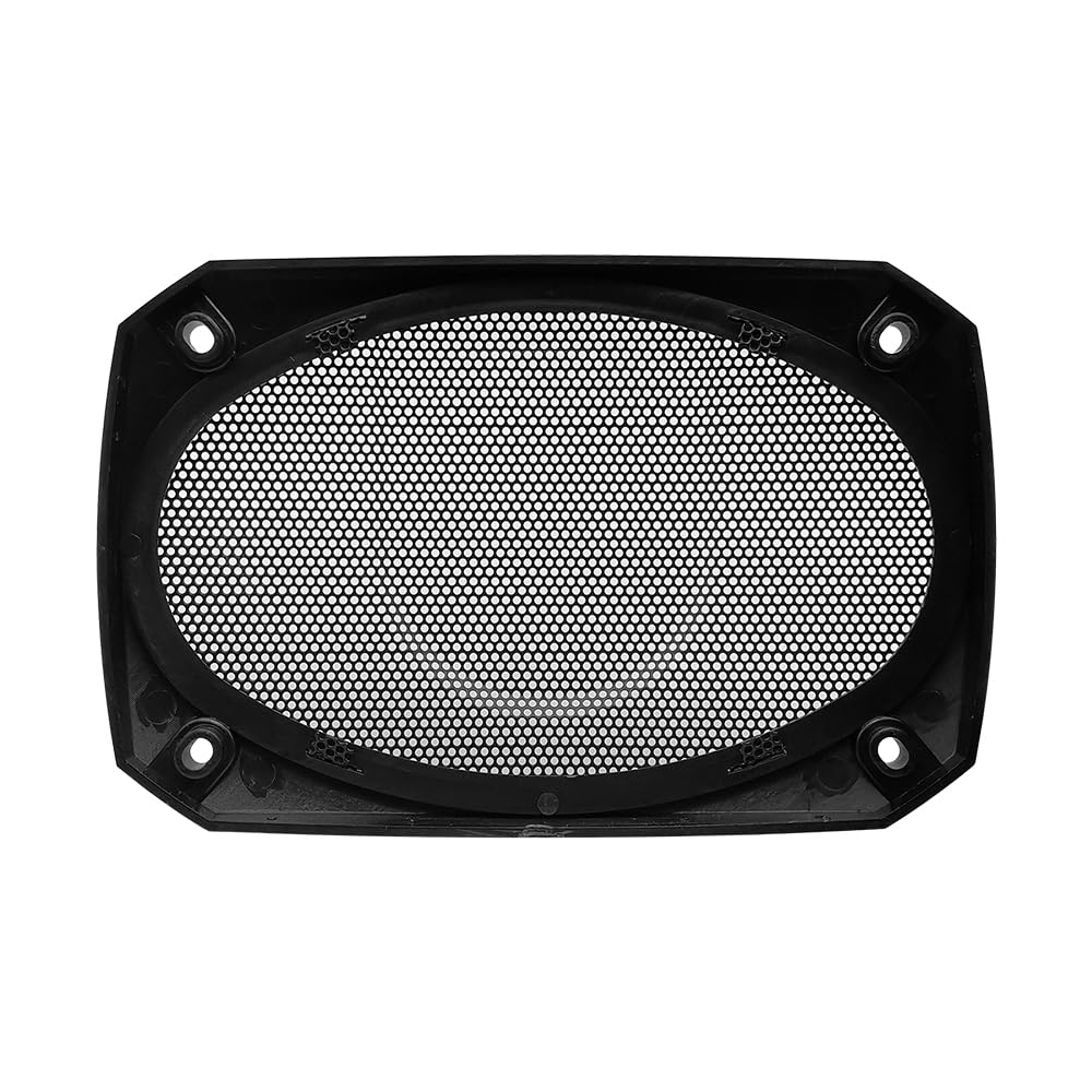 2X DRPSODAC Rectangular Speaker Dust Grill Cover ABS Plastic Decorative Circle Metal Mesh Protection for 4x6 inch Loudspeakers (Gray)
