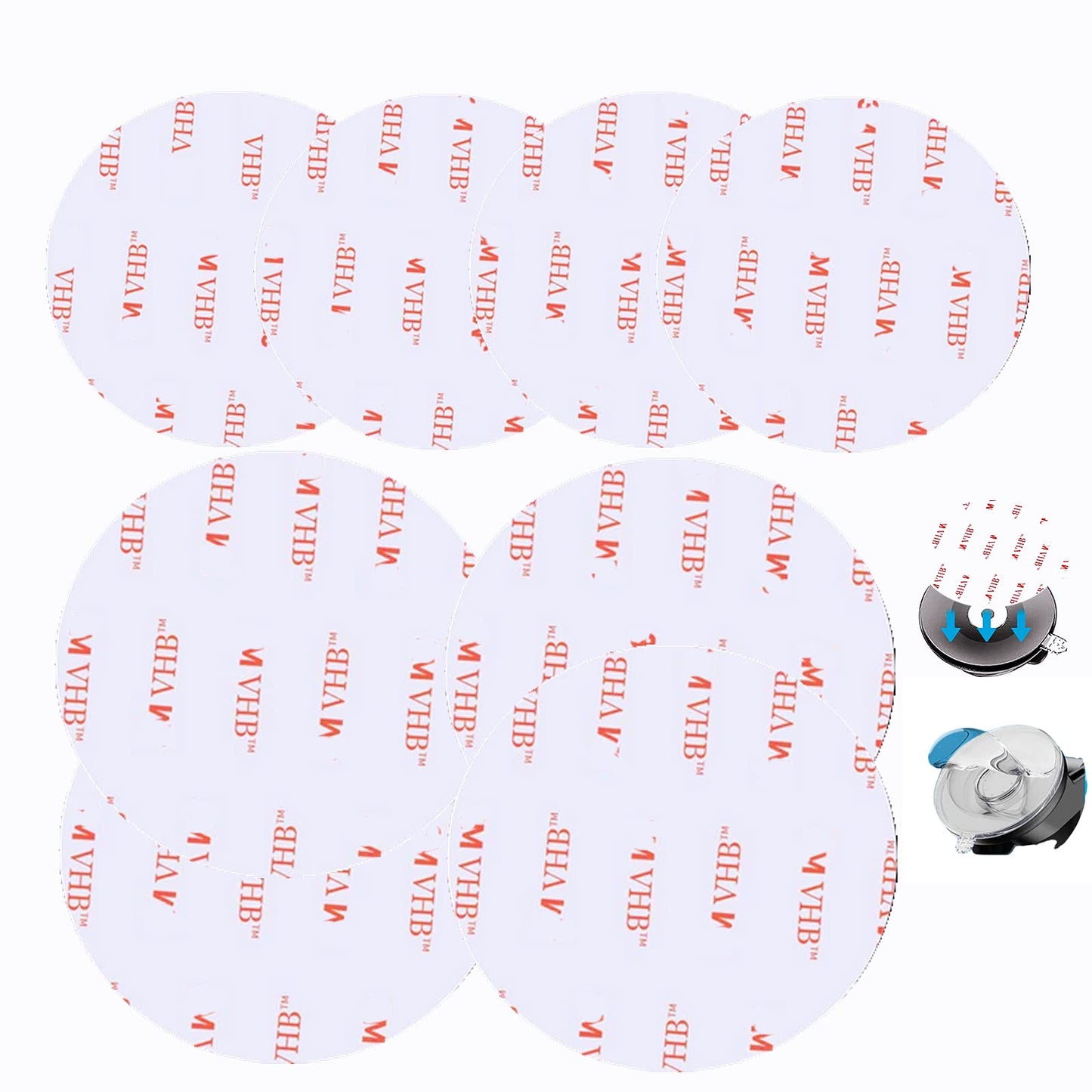Suction Cup Double Sided Adhesive Pad 8PACK Mount Disk Hook Dashboard Sticky Pads for GPS Phone Car Dash Windshield Shower Replacement Mounting Heavy