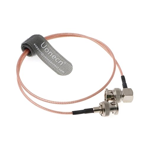 Uonecn RG179 HD-SDI Cable BNC Male to Right Angle BNC Cable 75ohm MegaFlex for Blackmagic HyperDeck Shuttle and BMCC BMPC Hyperdeck Cameras 24''