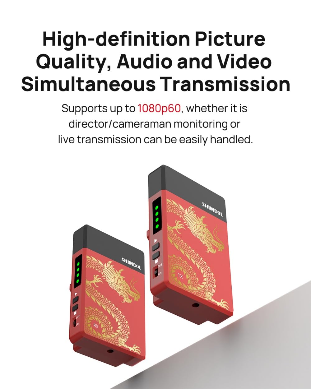 Shimbol TP Mini Max Wireless Video Transmission Systems 600ft 5G 1080P60 HDMI Video Transmitter and Receiver 0.07s Low Latency HDMI Loop-Out for Live