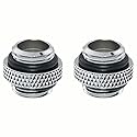 CZQC PC Water Cooling Adapter 2PCS Silver G1/4 6mm Male to Male Extender Connector Joiner Fitting with Sealed O-Ring for Computer Water Cooling