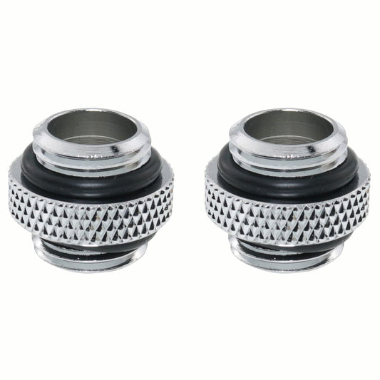 CZQC PC Water Cooling Adapter 2PCS Silver G1/4 6mm Male to Male Extender Connector Joiner Fitting with Sealed O-Ring for Computer Water Cooling