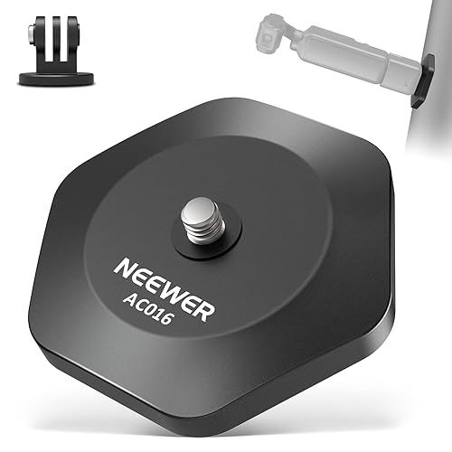 Neewer Magnetic Camera Mount Base Compatible with DJI Osmo Pocket 3 Insta360 X4/3/GO 3S/3, Strong Magnetic Stand Quick Release Base Mount with 1/4"