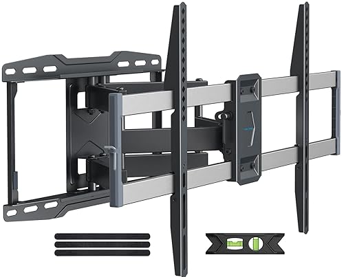 Weatherproof Outdoor TV Mount for 47-90 inch TV, Full Motion TVs Wall Mount TV Bracket with Smooth Swivel Tilt Extension Leveling, Hold Tv up