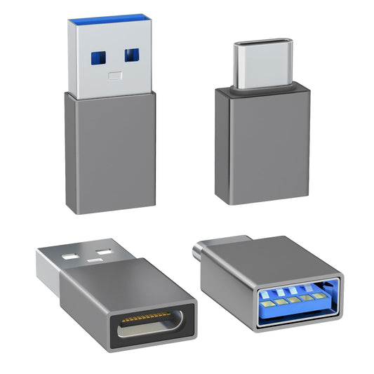 4-Pack USB C to USB Adapters, with 2 Type C Female to A Male Converters & 2 USB C Male to USB Female Connectors, Compatible with Apple Watch, iPhone…