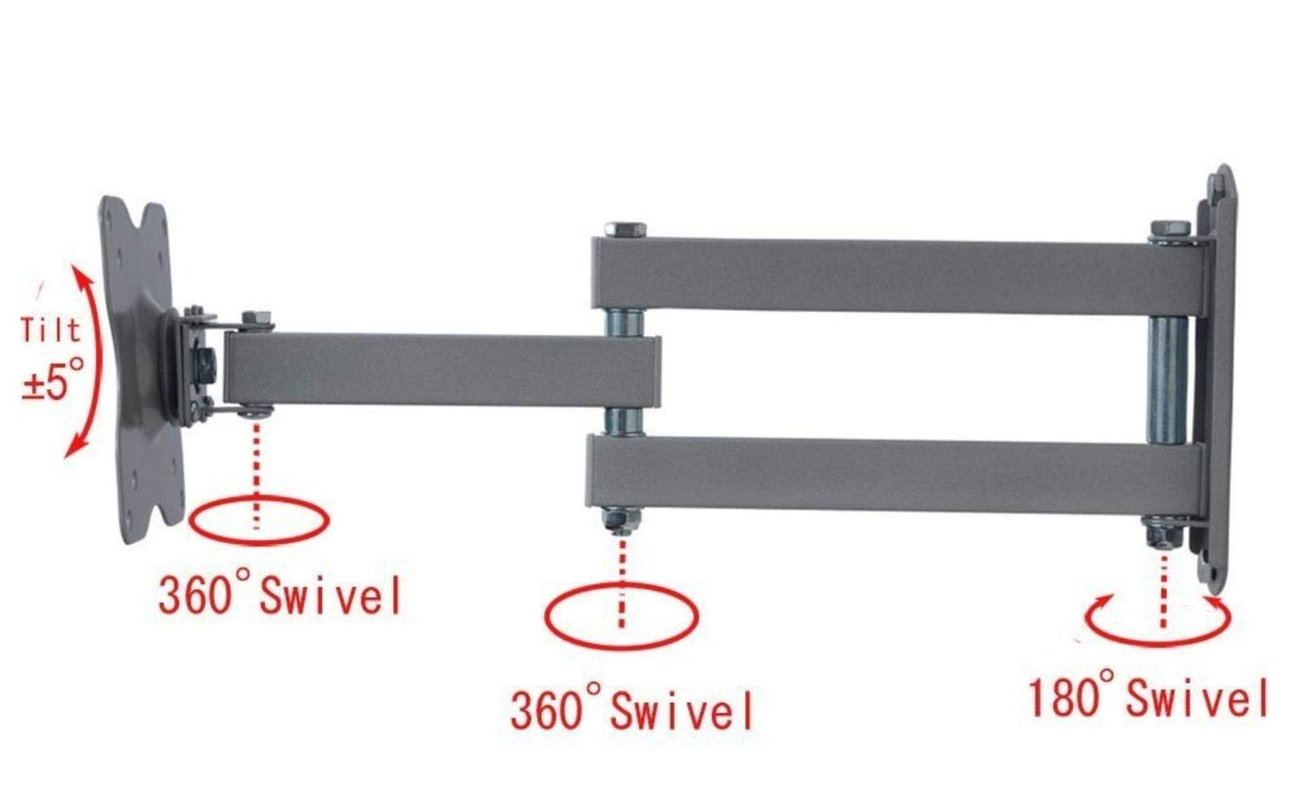 VideoSecu Articulating Tilt Swing LCD LED Computor Monitor Wall Mount Bracket for Most 19-39 inch Screen MCO
