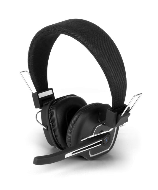 Aluratek Bluetooth 5.0 Wireless Stereo Headset - Over-Ear Headphones, Boom Microphone, Long Battery Life for Phone Calls, Music, Compatible with PC