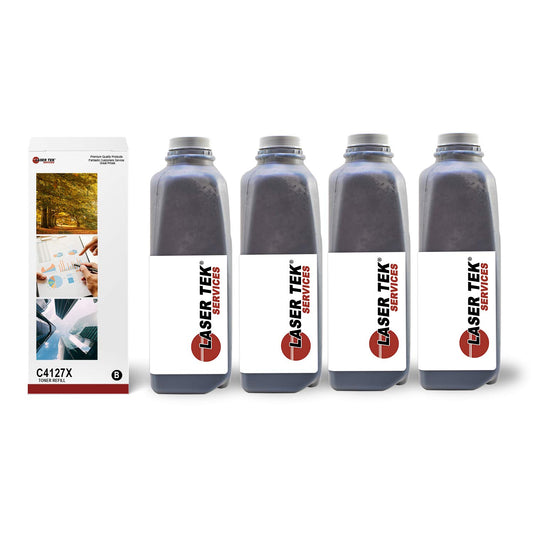 Laser Tek Services Compatible Toner Refill Kit Replacement for HP 27X C4127X High Yield Works with HP Laserjet 4000 4000n 4000se 4050 Printers (Black