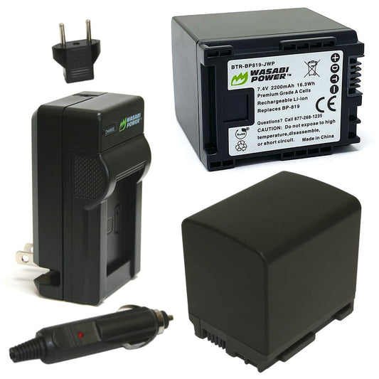 Wasabi Power Battery and Charger Kit for Canon BP-819, VIXIA HF10, HF11, HF20, HF21, HF100, HF200, HF G10, HF M30, HF M31, HF M32, HF M40, HF M41, HF