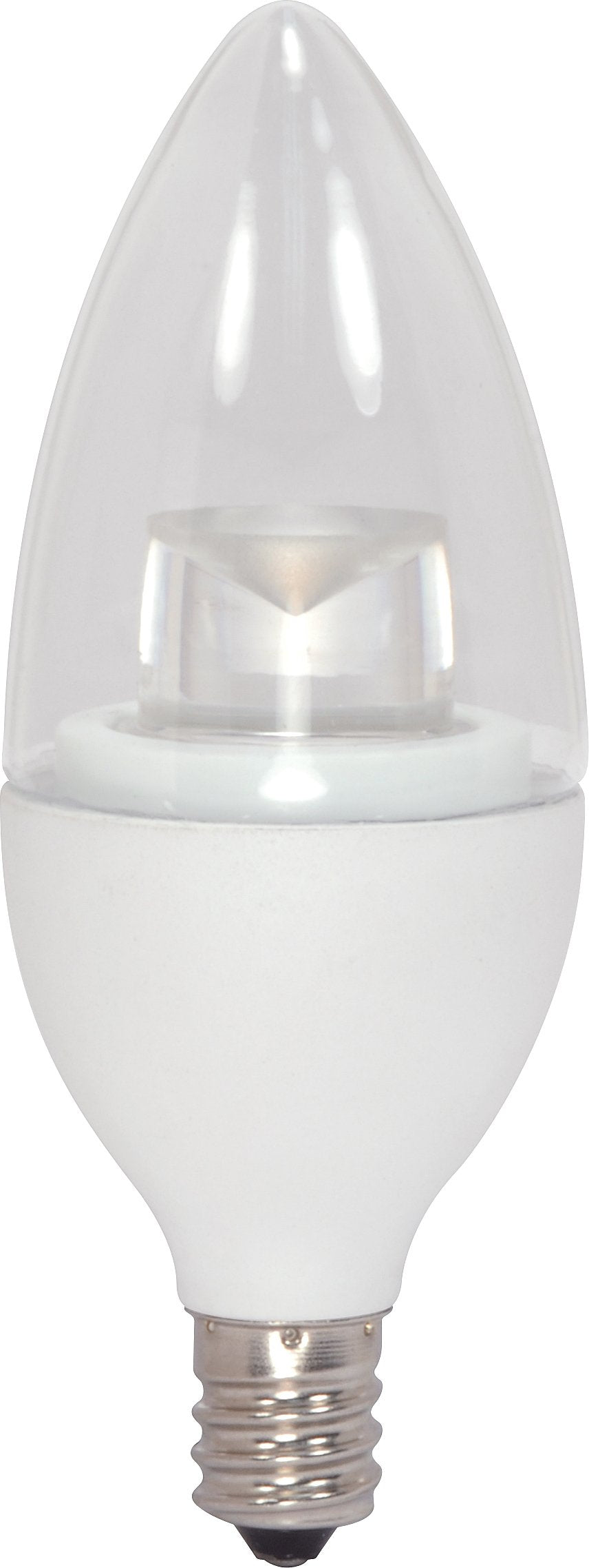 Satco S8950 Torpedo LED 3000K Candelabra Base Light Bulb, 2.8W