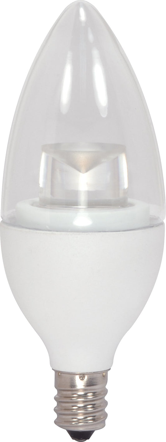 Satco S8950 Torpedo LED 3000K Candelabra Base Light Bulb, 2.8W