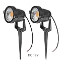 LemonBest® High Power Outdoor Decorative Lamp Lighting 5W COB LED Landscape Garden Wall Yard Path Light Warm Cool White DC 12V w/Spiked Stand, Pack