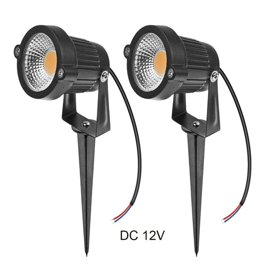 LemonBest® High Power Outdoor Decorative Lamp Lighting 5W COB LED Landscape Garden Wall Yard Path Light Warm Cool White DC 12V w/Spiked Stand, Pack