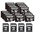 GIGASTONE 8GB Micro SD Card 20-Pack, Full HD Video, Surveillance Security Cam Action Camera Drone, 80MB/s Micro SDHC Class 10, with Adapters
