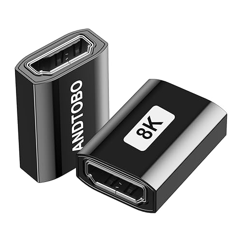 ANDTOBO HDMI Coupler 2 Pack,8K@60Hz HDMI 2.1 Female to Female Connector,HDMI Extension Adapter 3D 4K@240Hz Extender Compatible with Roku Stick, HDTV