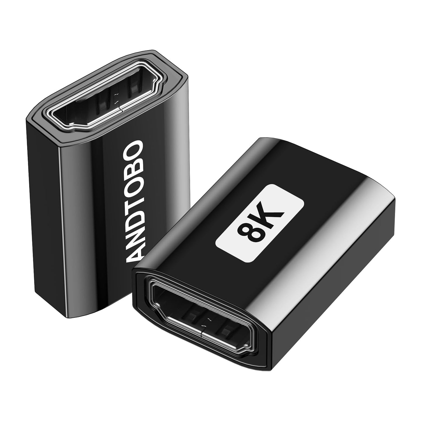 ANDTOBO HDMI Coupler 2 Pack,8K@60Hz HDMI 2.1 Female to Female Connector,HDMI Extension Adapter 3D 4K@240Hz Extender Compatible with Roku Stick, HDTV