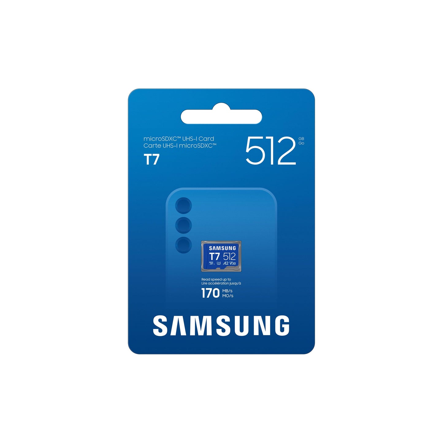 Samsung microSDXC T7 512GB, Transfer Speeds Up to 170 MB/s, Made for Casual Gamers, Amateur Creators, & Everyday Users (MB-MB512T/AM)