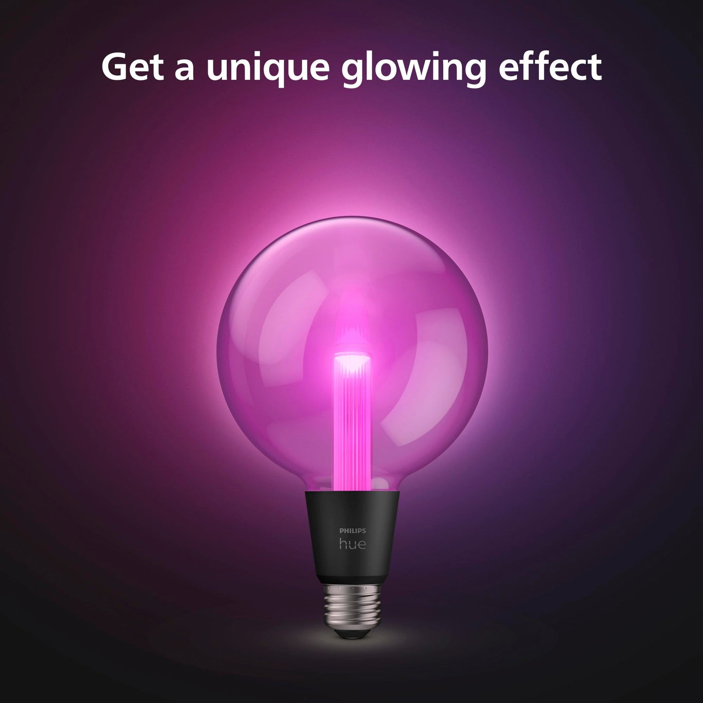 Philips Hue Lightguide G40 Large Globe Smart LED Bulb Handblown Glass - Color Changing Light - Compatible with Amazon Alexa, Apple Homekit and Google