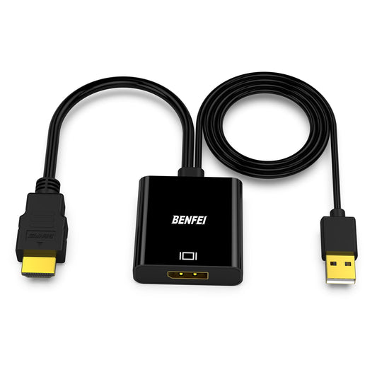 BENFEI HDMI to DisplayPort, Uni-Directional HDMI (Source) to DisplayPort (Display) Adapter 4K@60Hz/2K@144Hz/1080P@165Hz Compatible with Laptop, Xbox