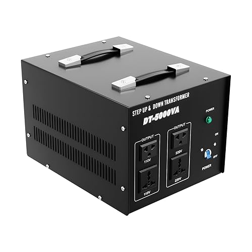 Voltage Converter Transformer, DT-5000VA 110V/220V Step Up/Down Power Converter with 4 Outlets Power Converter Voltage Regulator Stabilizer