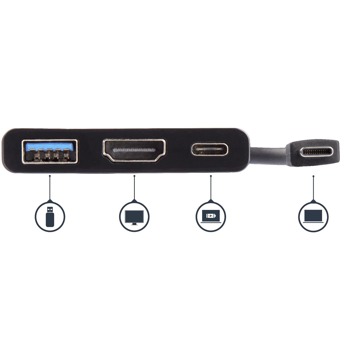 StarTech.com USB-C to HDMI Adapter - 4K 30Hz - Thunderbolt 3 Compatible - with Power Delivery (USB PD) - USB C Adapter Converter (CDP2HDUACP)